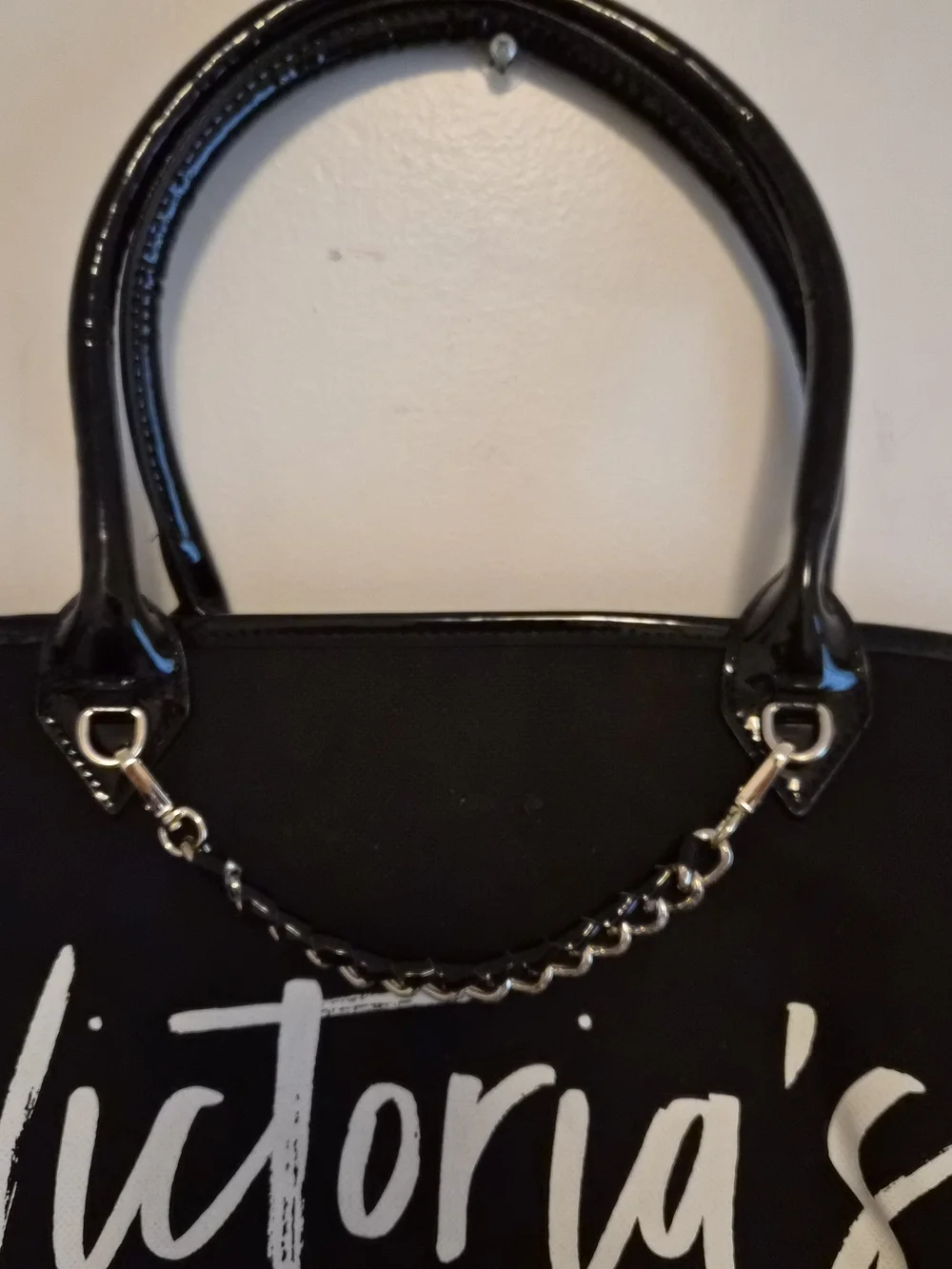 Victoria's Secret Black Canvas Tote Bag